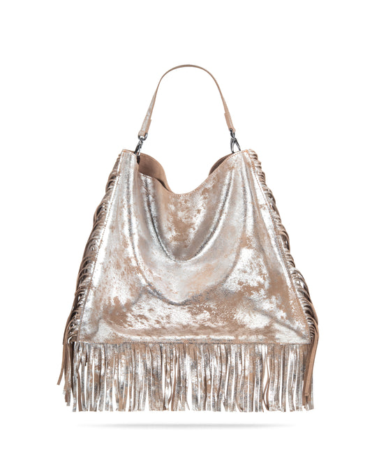 BOLSA SOHO BEIGE CON PLATA