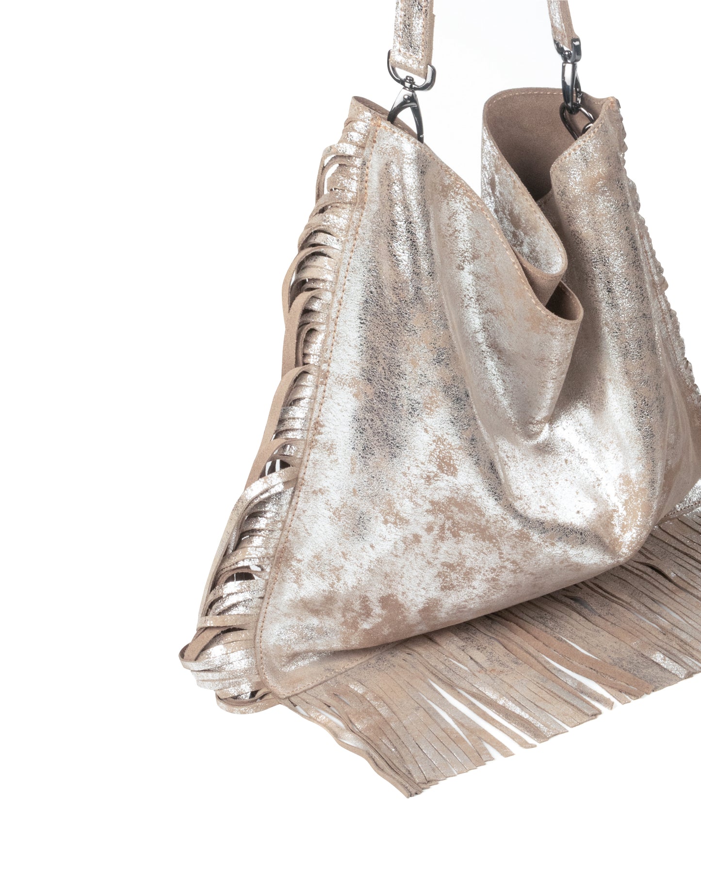 BOLSA SOHO BEIGE CON PLATA