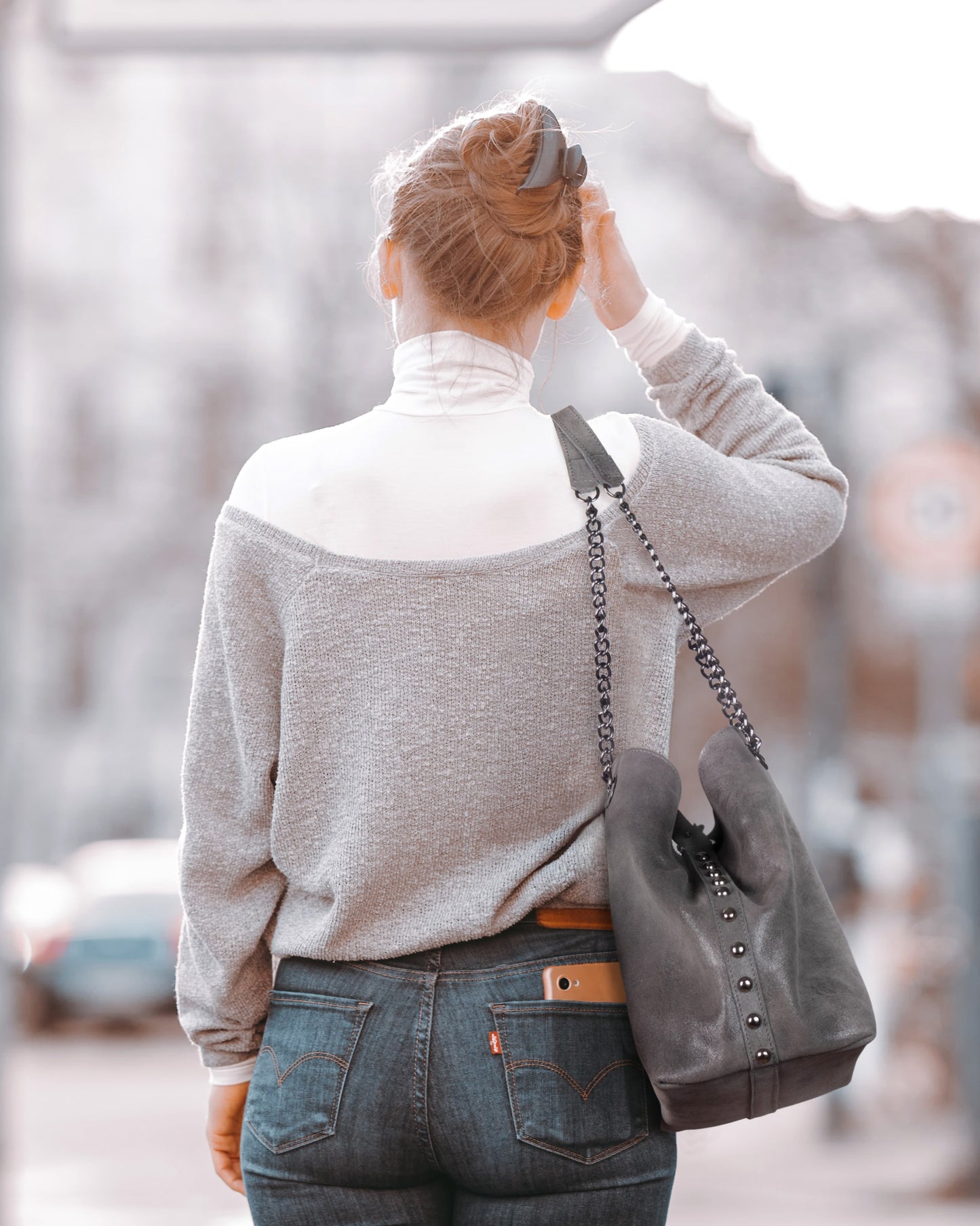 BOLSA MADISON GRIS OXFORD