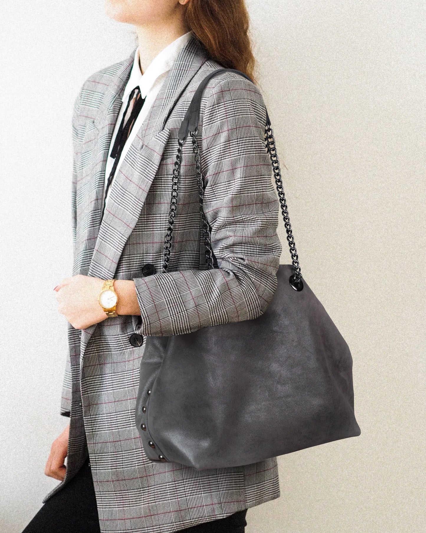 BOLSA MADISON GRIS OXFORD